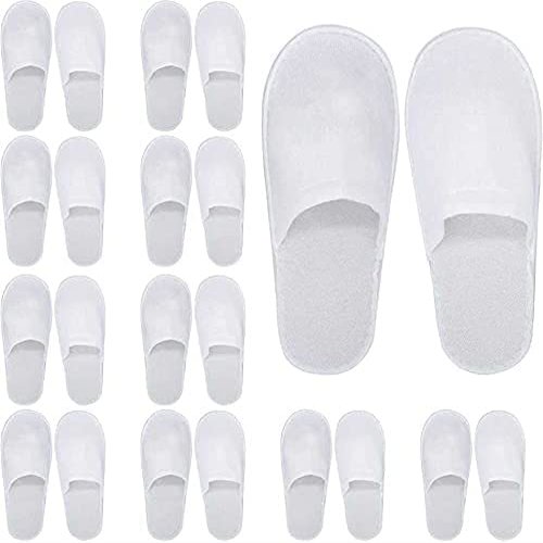 AV DECOR Toiletries 25 Pairs Hotel Accessories Guest House Kit Guest Room Slipper Free Size 5MM Sole Terry Towel - Pack of 25 pairs (White)(Unisex)