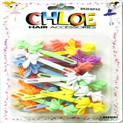 Chloe Hair Accessories | Skinny Ribbon Hair Pins | 24 PCS - Assorted Pastel