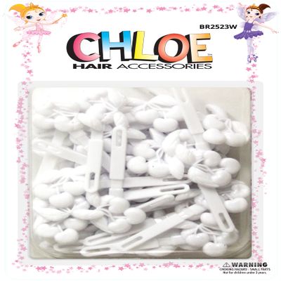 Chloe Hair Accessories | Cherry Hair Pins | 32 PCS - White