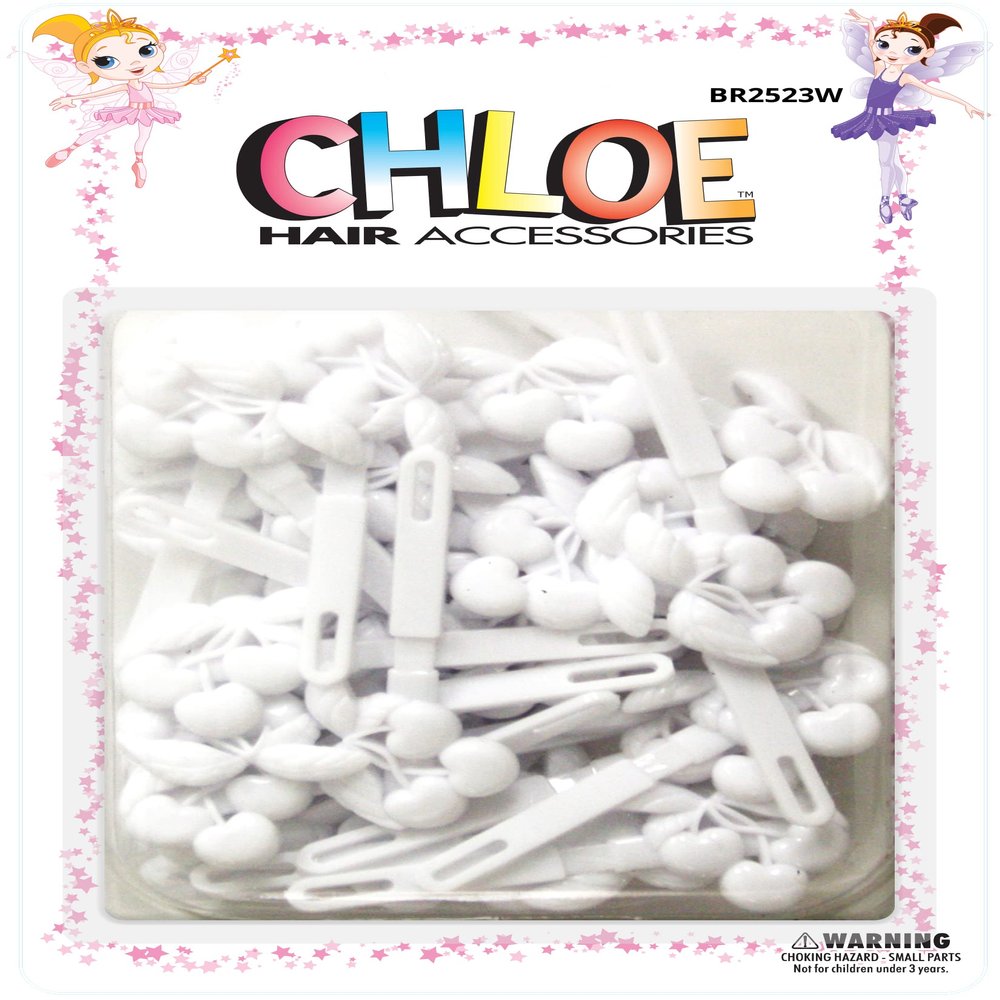 Chloe Hair Accessories | Cherry Hair Pins | 32 PCS - White