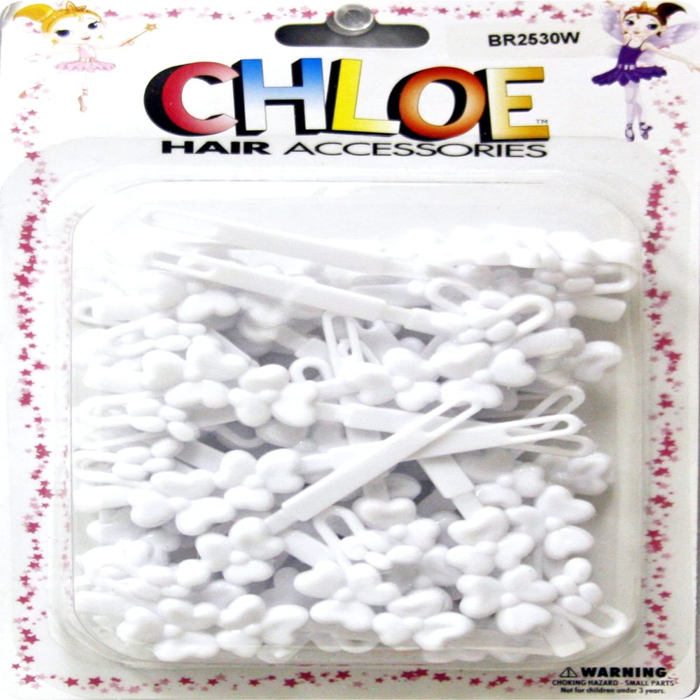 Chloe Hair Accessories | Clovers Hair Pins | 28 PCS - White
