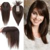 MY-LADY 150% Density Human Hair Toppers With Bangs For Women 10 Inch Dark Brown Silk Base Clip in Toppers Top Hair Pieces for Thinning Hair Hair Loss view 1