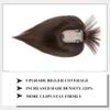 MY-LADY 150% Density Human Hair Toppers With Bangs For Women 10 Inch Dark Brown Silk Base Clip in Toppers Top Hair Pieces for Thinning Hair Hair Loss view 2