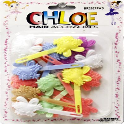 Chloe Hair Accessories | Heart Butterfly Hair Pins | 1 Pack - Assorted Pastel