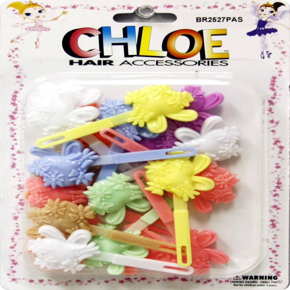 Chloe Hair Accessories | Heart Butterfly Hair Pins | 1 Pack - Assorted Pastel