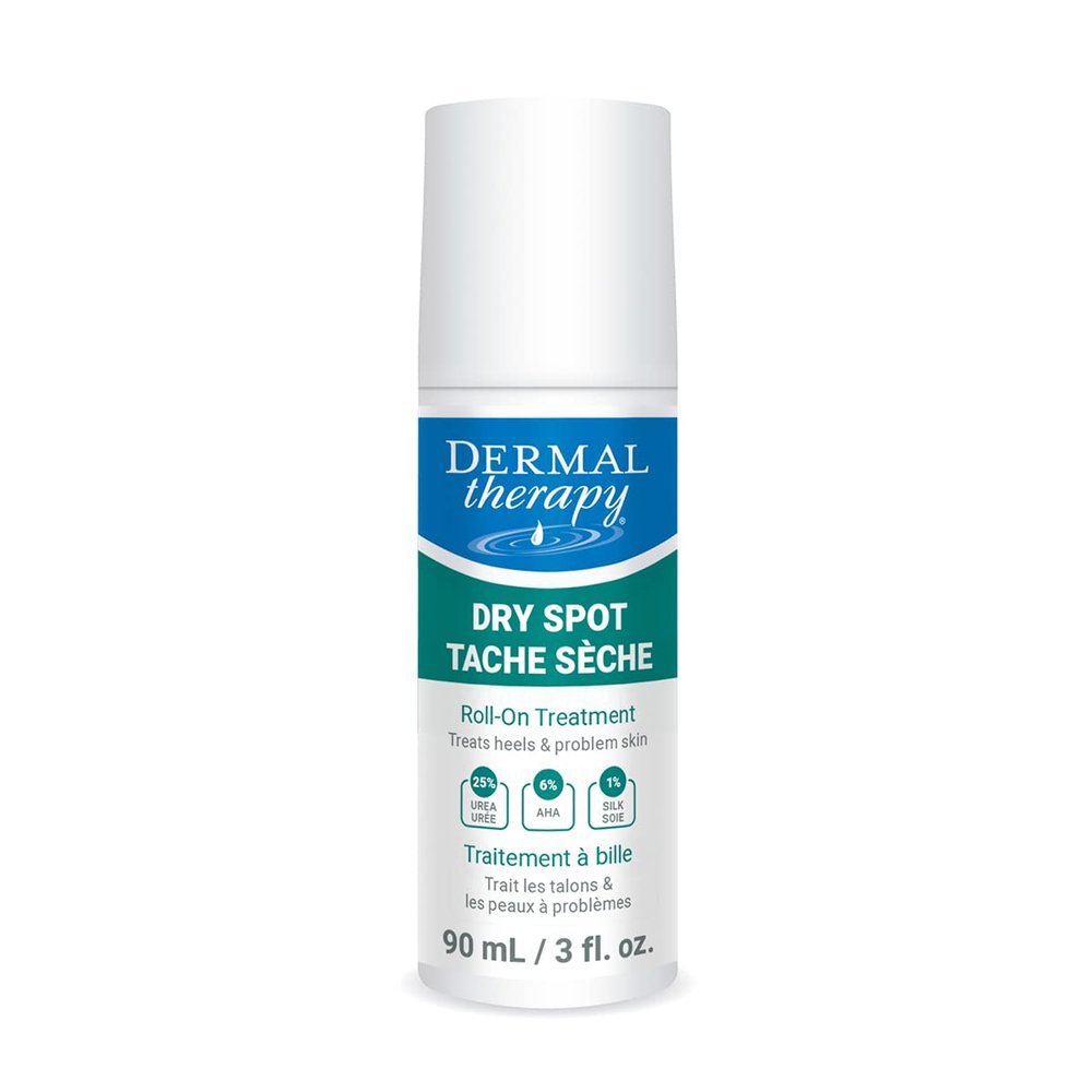 Dermal Therapy Dry Spot Treatment Roll-On with 25% Urea & 6% AHAs  Hydration & Gentle Exfoliation for Extremely Dry Skin on Heels, Feet, Elbows & More  Fragrance-Free, Hands-Free Application