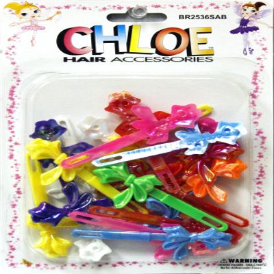 Chloe Hair Accessories | Skinny Ribbon Hair Pins | 20 PCS - Assorted
