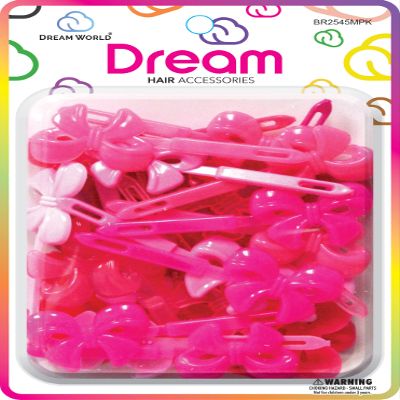Dream World Hair Accessories | Neat Ribbon Hair Pins | 32 PCS - Pink Mix