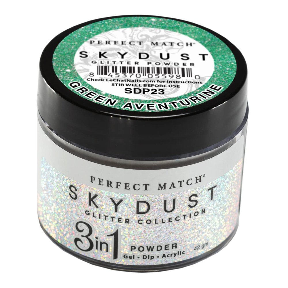 LeChat, Perfect Match, 3 in 1 Powder, Skydust, Green Aventurine