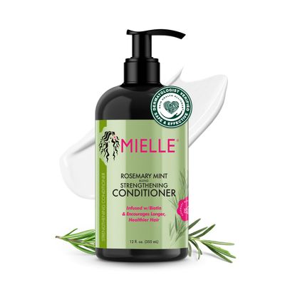 Mielle Organics Rosemary Mint Strengthening Hair Conditioner for Women & Men - Biotin Infused Detangling & Hydrating Conditioner to Increase Manageability & Support Longer, Healthier Strands, 12 oz