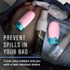 Maplefield Silicone Leakproof Bottle Sleeves - Spillproof Leak Locks for Travel - Versatile Stretch Sleeve Fits Toiletry Bottles - Easy Clean Reusable & Travel Essentials - Pack of 4, Grey view 2