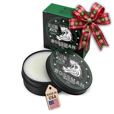 Bossman Relaxing Beard Balm - Tamer, Thickener, Relaxer and Softener Cream and Beard Care Product - Made in USA (Vetiver X Scent)
