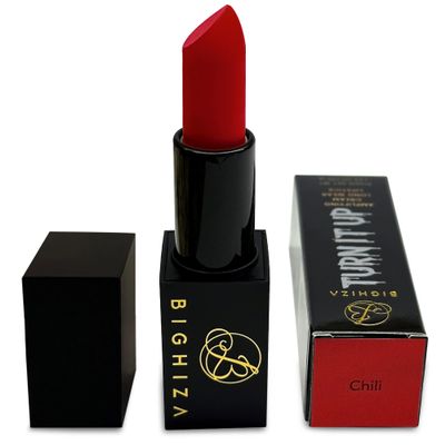 Bighiza Lipstick, Super high-impact color with shea butter that actively hydrate and nourish lips - With FREE Lip Gloss - Moisturizing Creamy Formula (Chili)