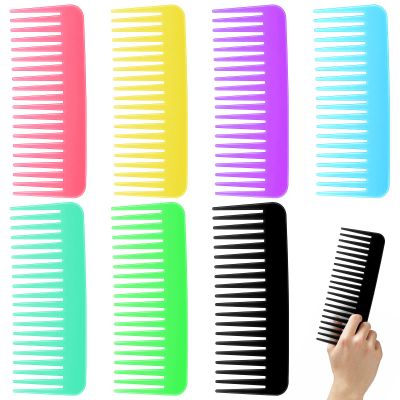 Vesici 100 Pcs Wide Tooth Comb Bulk 6.1 Inch Large No Handle Tooth Comb for Wet Hair for Travel Hotel Homeless Shelter Nursing Home Charity Church, 7 Colors