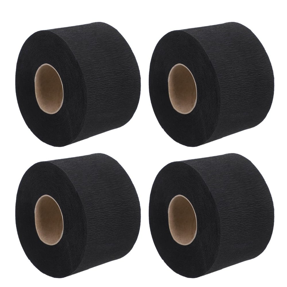 4 Rolls Haircut Neckband Neck Paper Stretchy Neck Bands Barber Neck Strips Neck Protection Black Neck Strips Barber Paper Neck Bands Hairdressing
