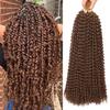 18 Inch Passion Twist Hair, Brown Water Wave Crochet Hair for Women Passion Twist Crochet Hair Long Bohemian Synthetic Curly Braiding Hair Passion Twists Braiding Hair (18 Inch (Pack of 2), #30) view 1