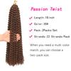 18 Inch Passion Twist Hair, Brown Water Wave Crochet Hair for Women Passion Twist Crochet Hair Long Bohemian Synthetic Curly Braiding Hair Passion Twists Braiding Hair (18 Inch (Pack of 2), #30) view 2