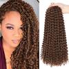 14 Inch Passion Twist Hair, Brown Water Wave Crochet Hair 22 Strands/Pack Passion Twist Crochet Hair For Women Short Passion Twists Braiding Hair Curly Braiding Hair (14 Inch (Pack of 2), #30) view 1