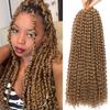 18 Inch Passion Twist Hair, Blonde Water Wave Crochet Hair for Women Passion Twist Crochet Hair Long Bohemian Synthetic Curly Passion Twists Braiding Hair Extensions (18 Inch (Pack of 2), #27) view 1