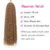 18 Inch Passion Twist Hair, Blonde Water Wave Crochet Hair for Women Passion Twist Crochet Hair Long Bohemian Synthetic Curly Passion Twists Braiding Hair Extensions (18 Inch (Pack of 2), #27) view 2