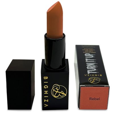 Bighiza Lipstick, Super high-impact color with shea butter that actively hydrate and nourish lips - Moisturizing Creamy Formula (Rebel)