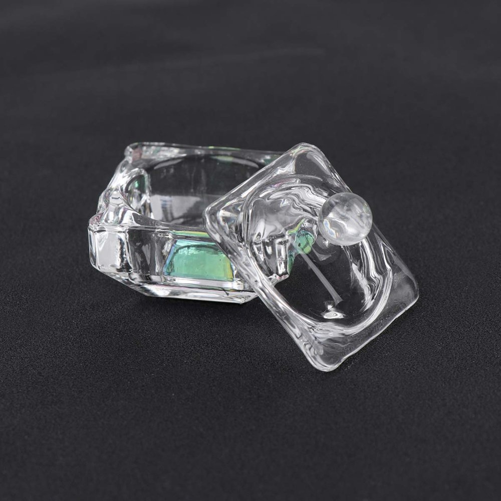 Uonlytech Nail Art Gel Cups 2pcs Mini Crystal Nail Cups Acrylic Liquid Containers