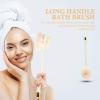 SOLUSTRE Dual-Sided Bath Scrubber Loofah and Soft Bristles for Skin Exfoliation Handle Back Brush for for Men and Women White view 2