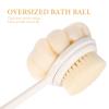 SOLUSTRE Dual-Sided Bath Scrubber Loofah and Soft Bristles for Skin Exfoliation Handle Back Brush for for Men and Women White view 4