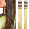 Gold Hair Tinsel Pack of 12 Pcs Clip in Hair Tinsel 20 Inch Glitter Tinsel Hair Extensions, Festival Tinsel Fairy Hair Extension Party Dazzle Hair Accessories Strands Kit (12Pcs,Gold#) view 1