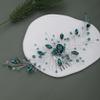 Teyglen Bridal Wedding Gold Silver Dainty Hair Combs Green Rhinestones Crystal Side Hair Comb Flower Crystal Bride Hair Accessories for Women and Girls (Silver Green) view 3