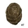 Toupee for Men Real Human Hair Replacement System French Lace Front Mens Toupee Black Brown Blonde Gray Hair Piece for Man(8X10"-100% Density, 7# VERY LIGHT BROWN) view 2