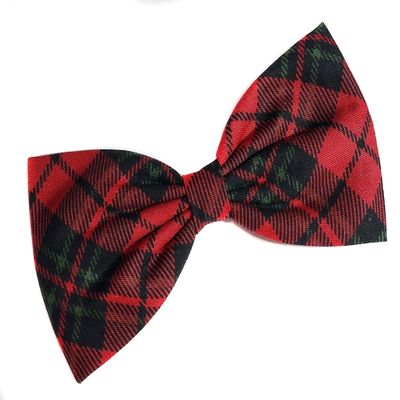 EmilyRose Couture Christmas Hair Bows (Barrette, Red & Black Plaid)