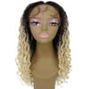 LUXLUXE Andrea 4x4 Curly 37 Inch Long Hand Tied Lace Braid Wig, Beauty Heat Resistant Fiber, (Black to Blonde Ombre) view 1