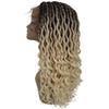 LUXLUXE Andrea 4x4 Curly 37 Inch Long Hand Tied Lace Braid Wig, Beauty Heat Resistant Fiber, (Black to Blonde Ombre) view 3