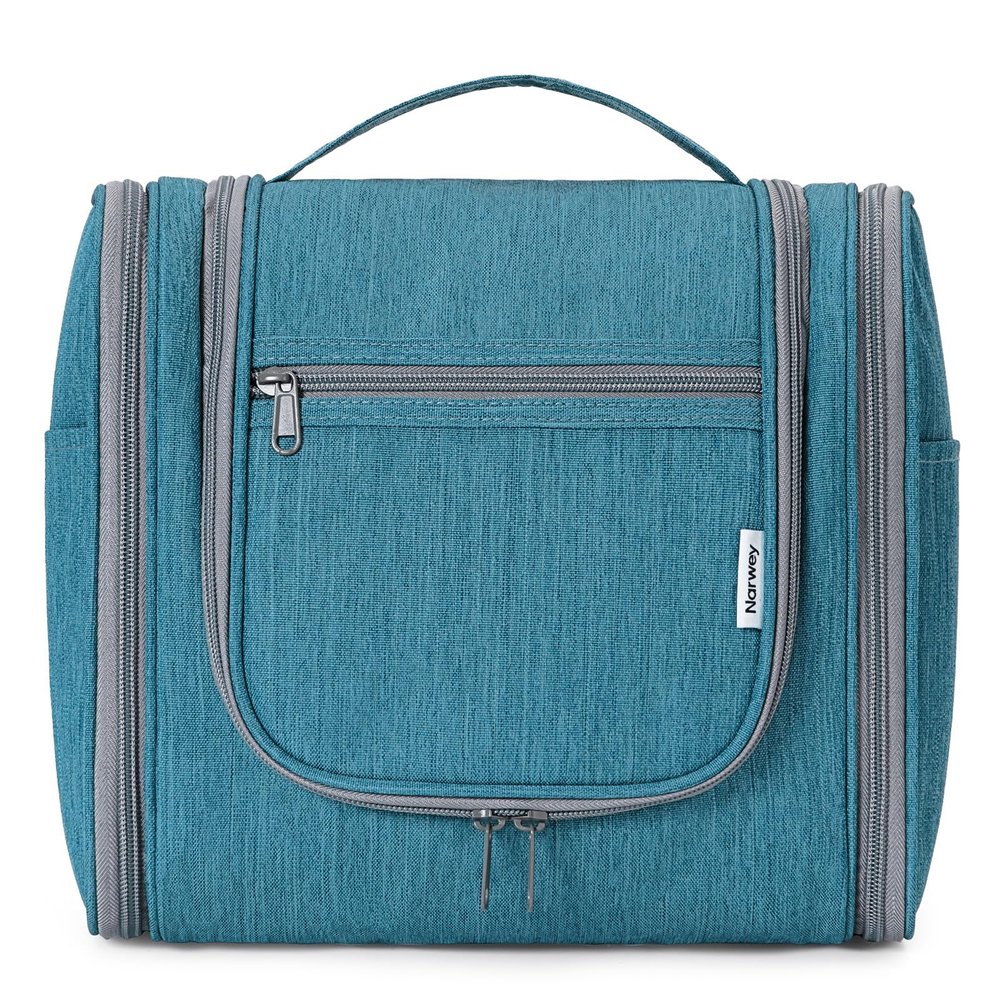 Narwey Hanging Toiletry Bag for Women Travel Makeup Bag Organizer Toiletries Bag Men for Cosmetics Essentials Accessories (Large, Teal)