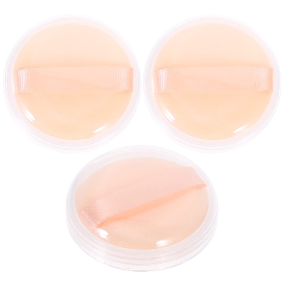 CALLARON Elegant Portable Makeup Powder Case 3 Pack Loose Powder Box Puff for Face Body