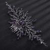 Teyglen Bridal Wedding Purple Dainty Hair Combs Purple Rhinestones Crystal Side Hair Comb Flower Crystal Bride Hair Accessories for Women and Girls (Silver Purple) view 1