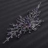 Teyglen Bridal Wedding Purple Dainty Hair Combs Purple Rhinestones Crystal Side Hair Comb Flower Crystal Bride Hair Accessories for Women and Girls (Silver Purple) view 2