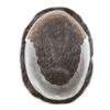 Toupee for Men Real Human Hair Replacement System French Lace Front Mens Toupee Bleached Knots Man Wigs Soft with Gray Hair Units (6X9"-110% Density, 330 3# DARK BROWN WITH 30% SYNTHETIC GREY) view 4