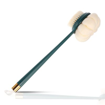 SOLUSTRE Dual-Sided Handle Bath Brush Soft Bristles and Loofah Exfoliating Back Scrubber for Skin Care and Relaxation for Men and Women