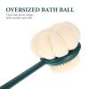 SOLUSTRE Dual-Sided Handle Bath Brush Soft Bristles and Loofah Exfoliating Back Scrubber for Skin Care and Relaxation for Men and Women view 4