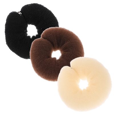 Beavorty 3pcs Reusable Bun Makers for Women Elastic Hair Accessories for Easy Hairstyles Portable Hair Bun Tool for Daily Use Multi-color Design