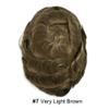 Toupee for Men Real Human Hair Replacement System French Lace Front Mens Toupee Bleached Knots Man Wigs Soft with Gray Hair Units (6X9"-110% Density, 7# VERY LIGHT BROWN) view 2