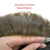 Toupee for Men Real Human Hair Replacement System French Lace Front Mens Toupee Bleached Knots Man Wigs Soft with Gray Hair Units (6X9"-110% Density, 7# VERY LIGHT BROWN) view 3