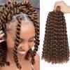 10 Inch Passion Twist Hair, Brown Water Wave Crochet Hair 22 Strands/Pack Passion Twist Crochet Hair For Women Short Passion Twists Braiding Hair Curly Braiding Hair (10 Inch (Pack of 2), #30) view 1