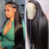 13x4 Straight Lace Front Wigs Human Hair 200% Density Hd Transparent 26 Inch Straight Frontal Wig for Women Glueless Straight Wigs Pre Plucked with Baby Hair Bone Straight Black Wig Brazilian Hair view 1