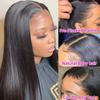 13x4 Straight Lace Front Wigs Human Hair 200% Density Hd Transparent 26 Inch Straight Frontal Wig for Women Glueless Straight Wigs Pre Plucked with Baby Hair Bone Straight Black Wig Brazilian Hair view 2