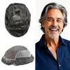 Toupee for Men Real Human Hair Replacement System French Lace Front Mens Toupee Bleached Knots Man Wigs Soft with Gray Hair Units (8X10"-100% Density, 1B65 1B# OFF BLACK WITH 65% SYNTHETIC GREY) view 1