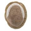 Toupee for Men Real Human Hair Replacement System French Lace Front Mens Toupee Bleached Knots Man Wigs Gray Hair Units (8X10"-100% Density, 2020 20# LIGHT ASH BLONDE WITH 20% SYNTHETIC GRYE) view 4