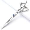 6/7/7.5/8/9 inch scissors silver professional hairdresser hair cut and trim diluted sharp 440C steel (6-inch flat shear) view 1